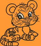 Cute Tiger Cub Machine Embroidery Design, Little Wild Cat Cartoon Pattern 