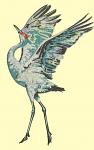 red-Crowned Crane Dancing Machine Embroidery Design, Graceful Bird Digital File 