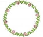 Frame Flowers Wreath Machine Embroidery Design 