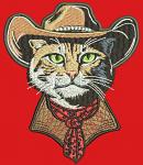 Cat in Cowboy Hat Machine Embroidery Design – Fun Western Feline Pattern