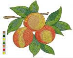 eaches with Leaves Machine Embroidery Design Juicy Fruit 2 Sizes 