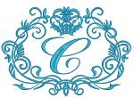 floral frame with crown for monograms  letters not included Machine Embroidery Designs  