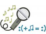 Microphone and notes machine embroidery design 