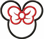 5 Sizes Minnie Mouse Applique Machine Embroidery Designs, instantly download 