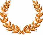 Gold Laurel Wreath Machine Embroidery Design 