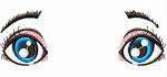 Blue Anime Doll Eyes Machine Embroidery Design, Multiple Sizes Digital File 