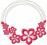 Sakura flowers Wreath  Machine Embroidery Design 