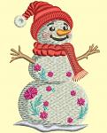 Cute Snowman Machine Embroidery Design - Winter Holiday Favorite - Two Sizes Included 