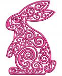 Scroll Outline Bunny Machine Embroidery Design 