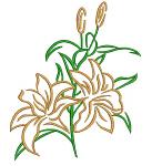 lilies, flowers, garden  Machine Embroidery Design