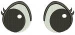 Pair of round eyes for doll or plush toy machine embroidery designs 