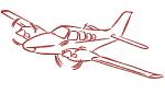 Flying plane outline sketch - machine embroidery design 