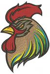 Cock head machine embroidery design instant download 