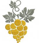 Bunch of grapes and leaves Machine Embroidery Design 