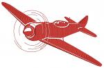 Red sport airplane flying – Machine Embroidery Design 