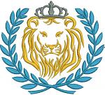 Lion Head and Laurel Wreath Machine Embroidery Design 
